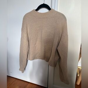 Boutique purchased knit sweater, cropped boxy mock neck size S